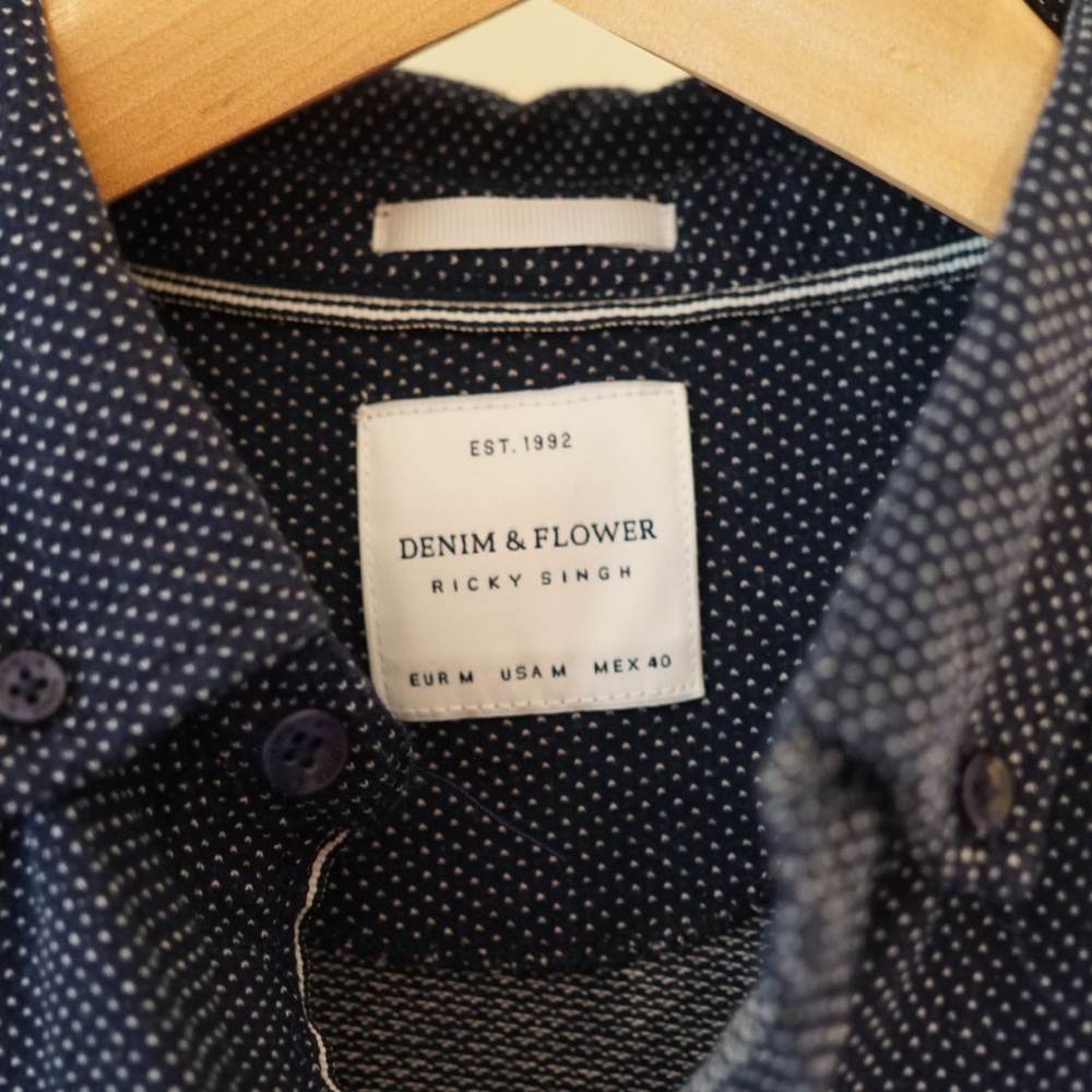 Denim and flower polka dot piece